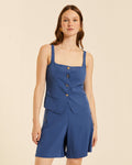 Top chaleco azul