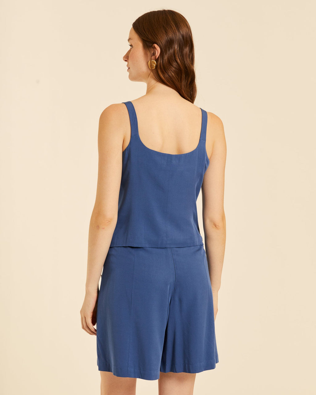Top chaleco azul