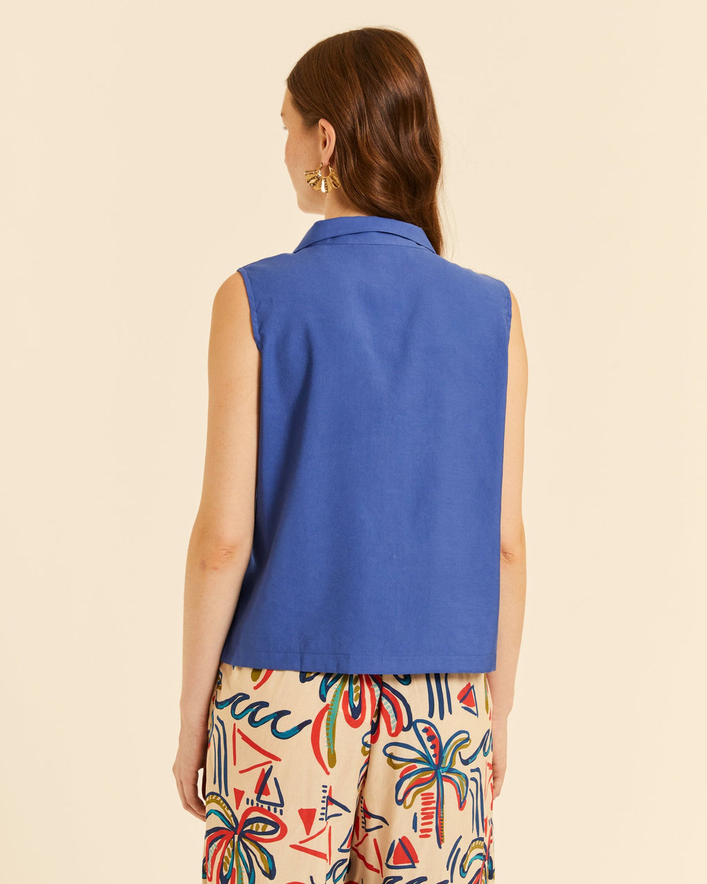 Camisa sin mangas azul