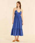 Vestido tirantes con volante azul