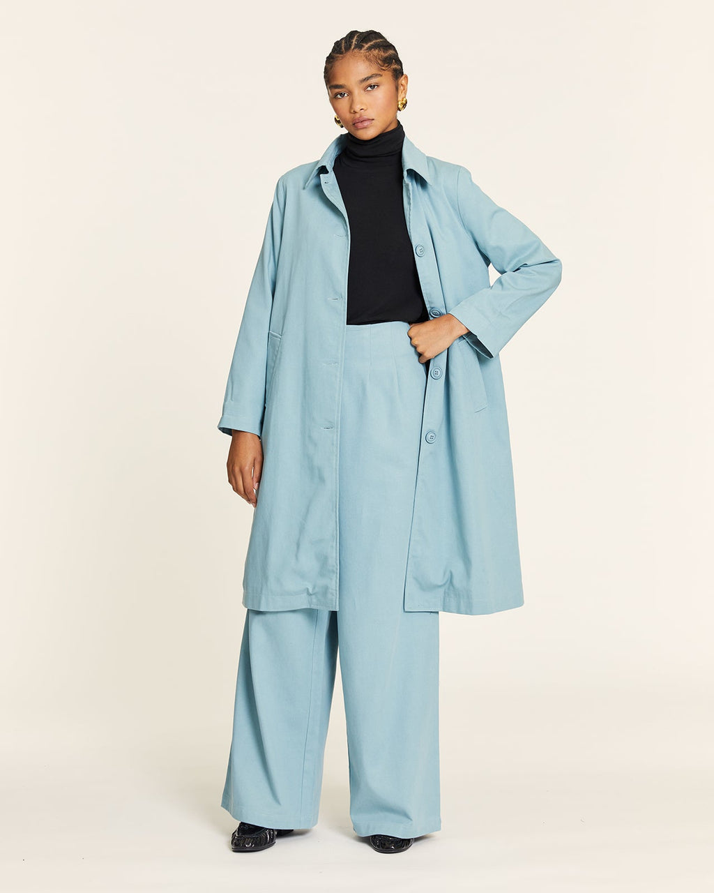 PANTALON TENCEL CON PINZAS DENIM