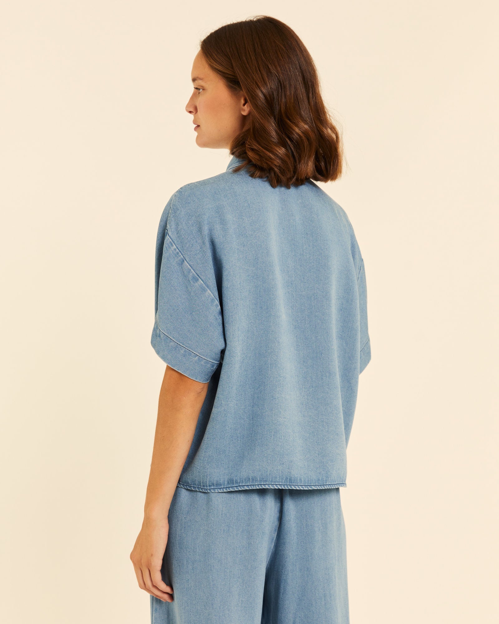 Camisa manga corta denim