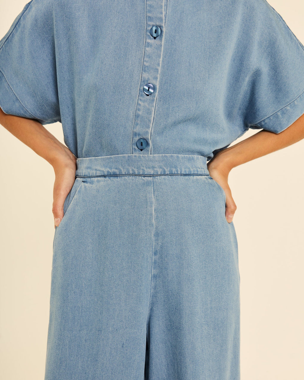 Pantalón ancho denim