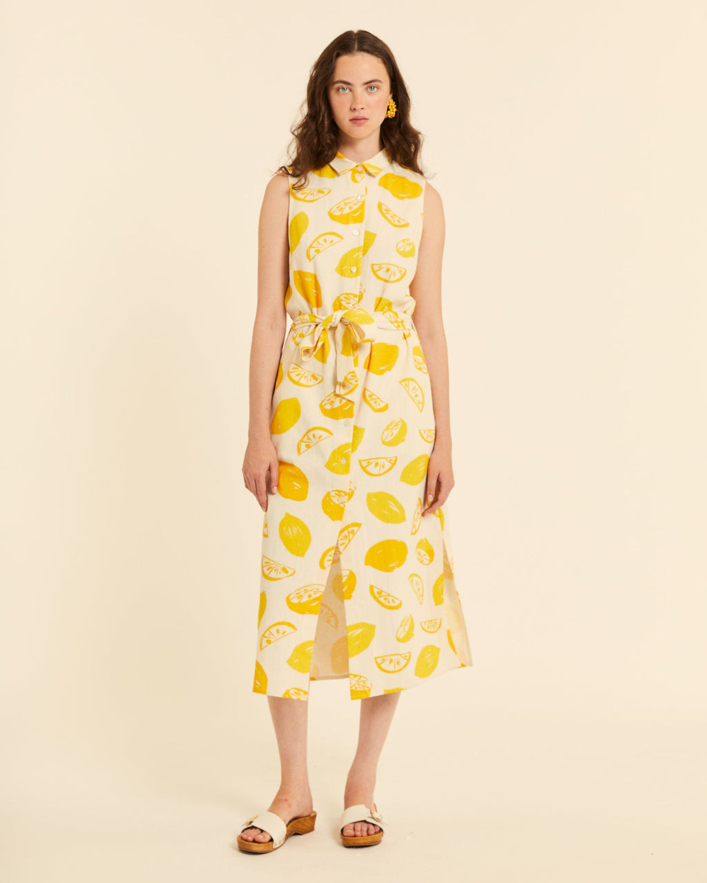 Vestido abotonado limonada