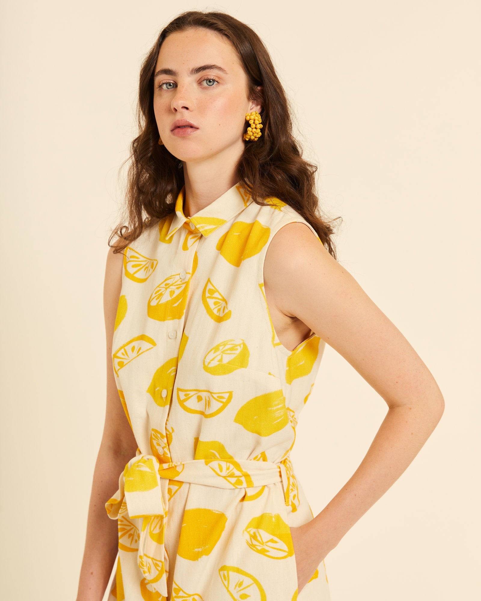Vestido abotonado limonada