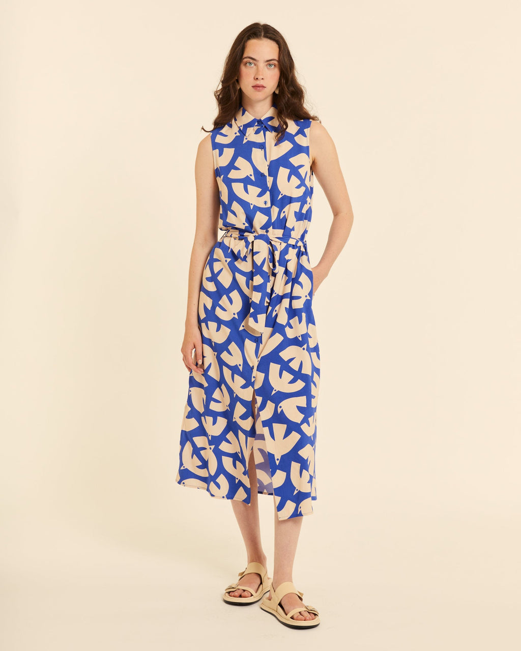 Vestido abotonado Blue Birds