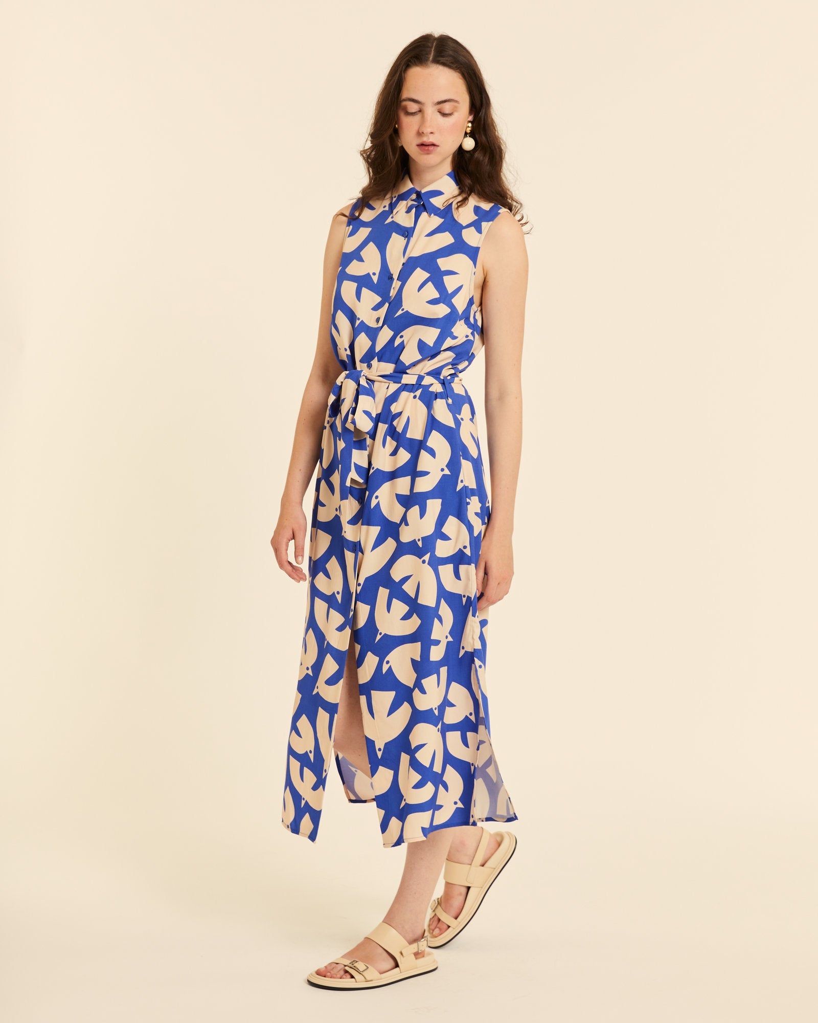 Vestido abotonado Blue Birds