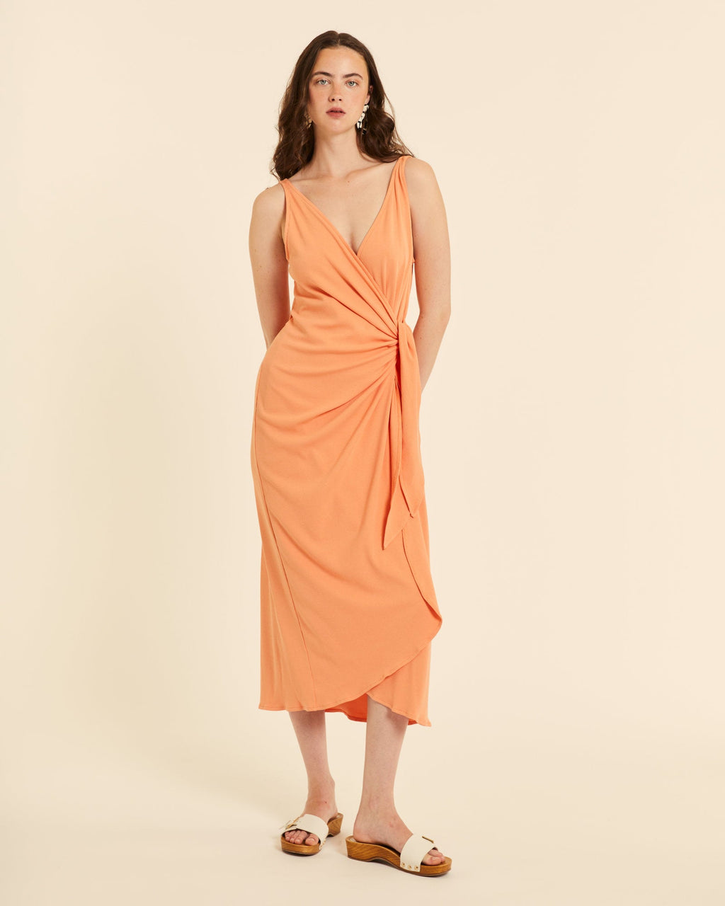 Vestido cruzado peach