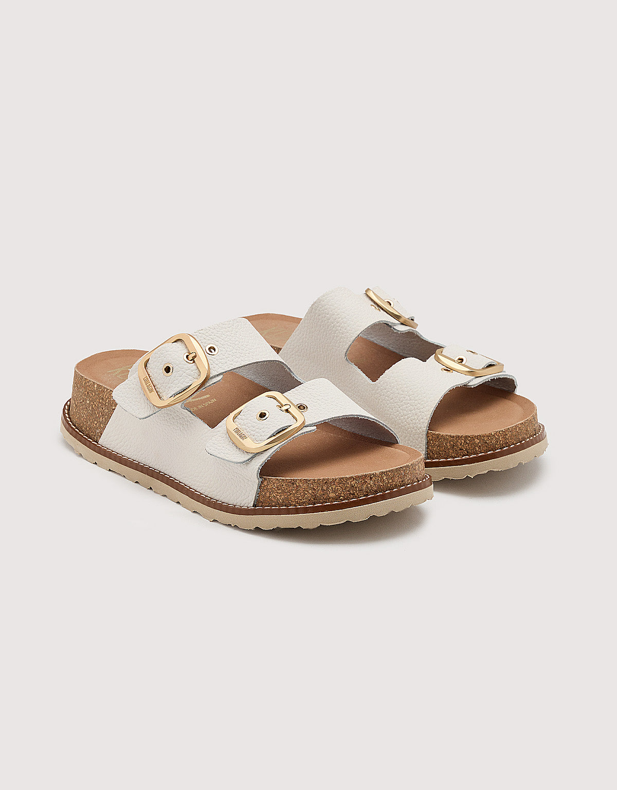 Sandalia Bio Piel Blanco con Cuña - Sintran