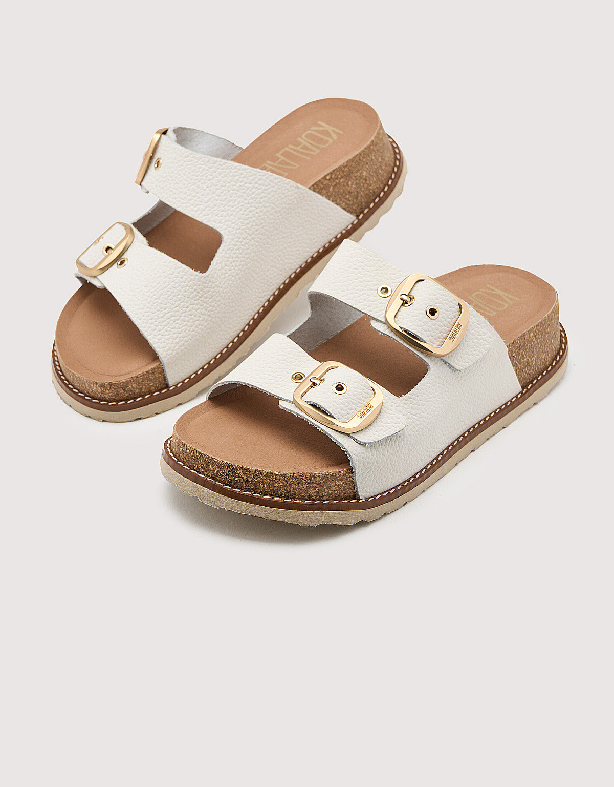 Sandalia Bio Piel Blanco con Cuña - Sintran