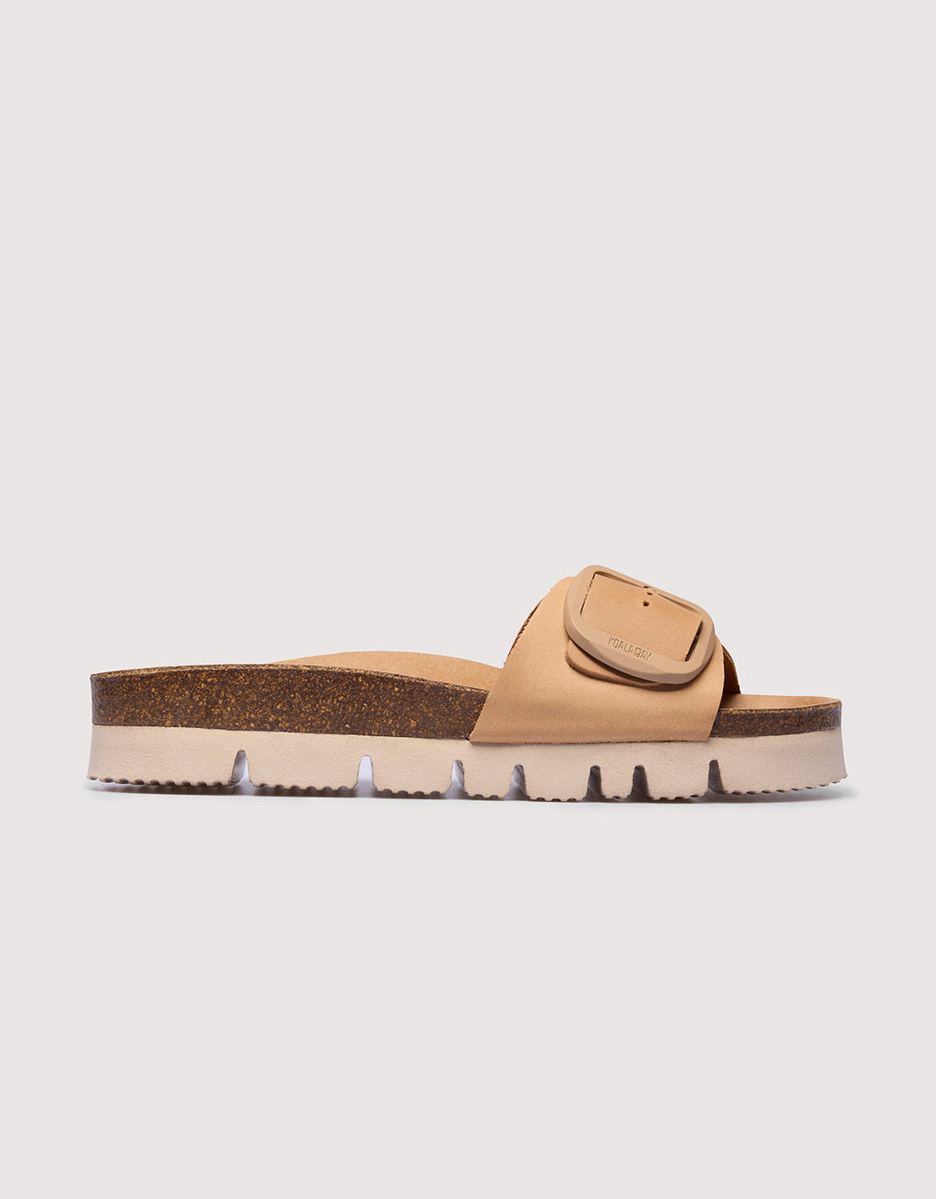 Sandalia Piel Plataforma Beige - Alys