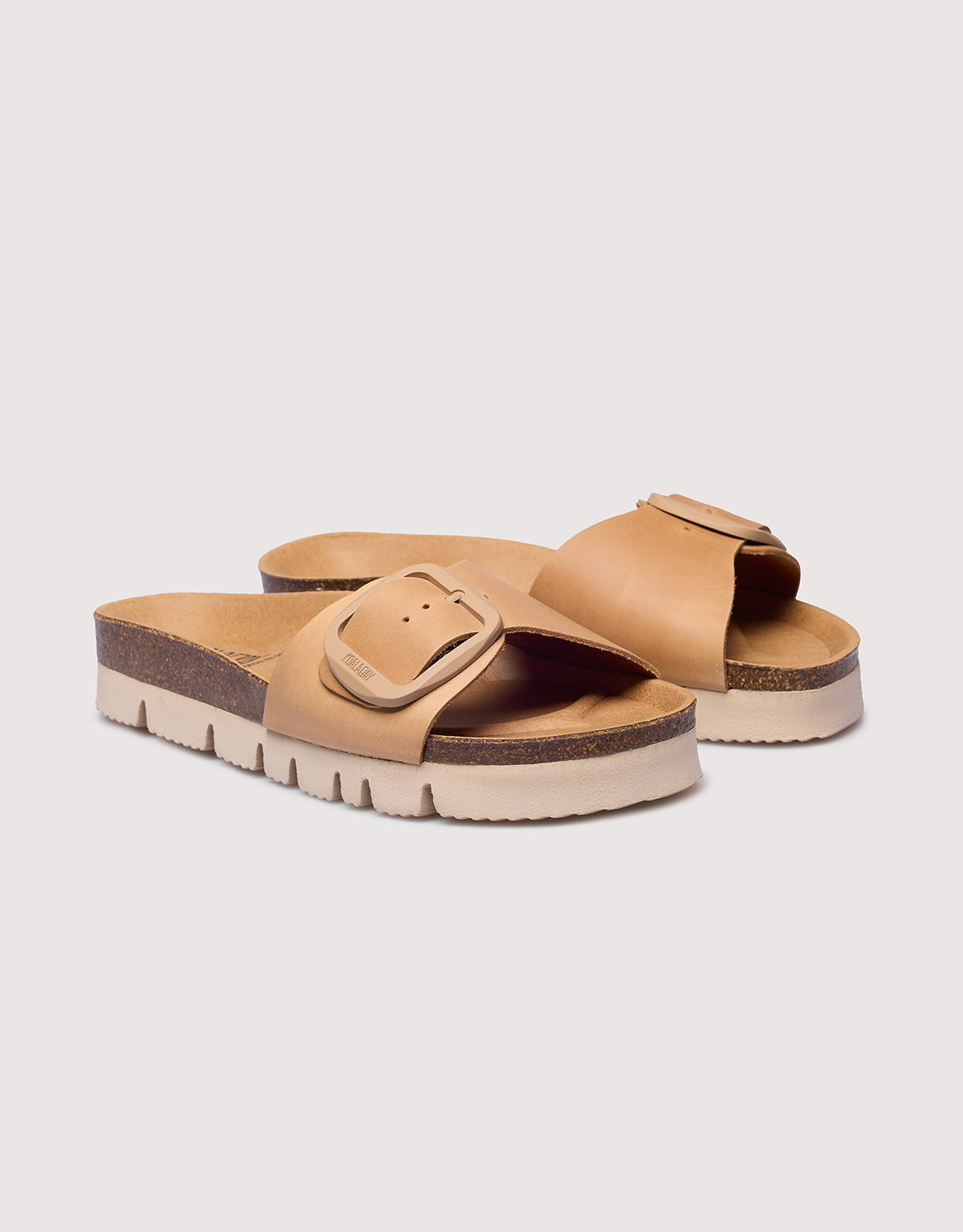 Sandalia Piel Plataforma Beige - Alys