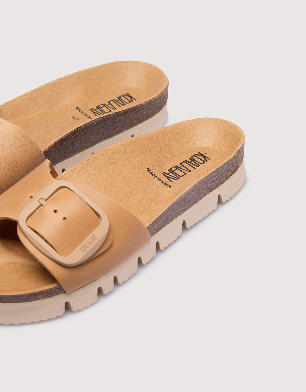 Sandalia Piel Plataforma Beige - Alys